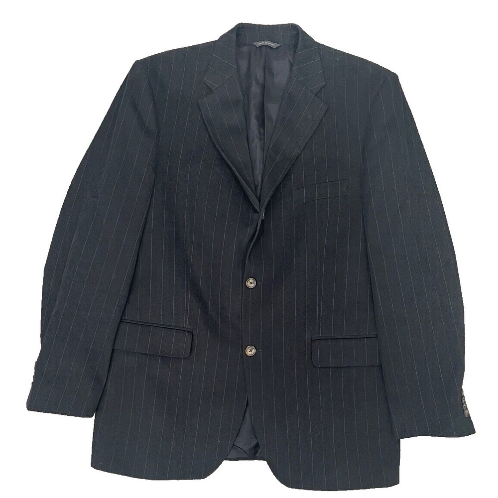 Banana Republic Pinstripe Blazer Sports Coat Men's 42R Black 3 Button Classic